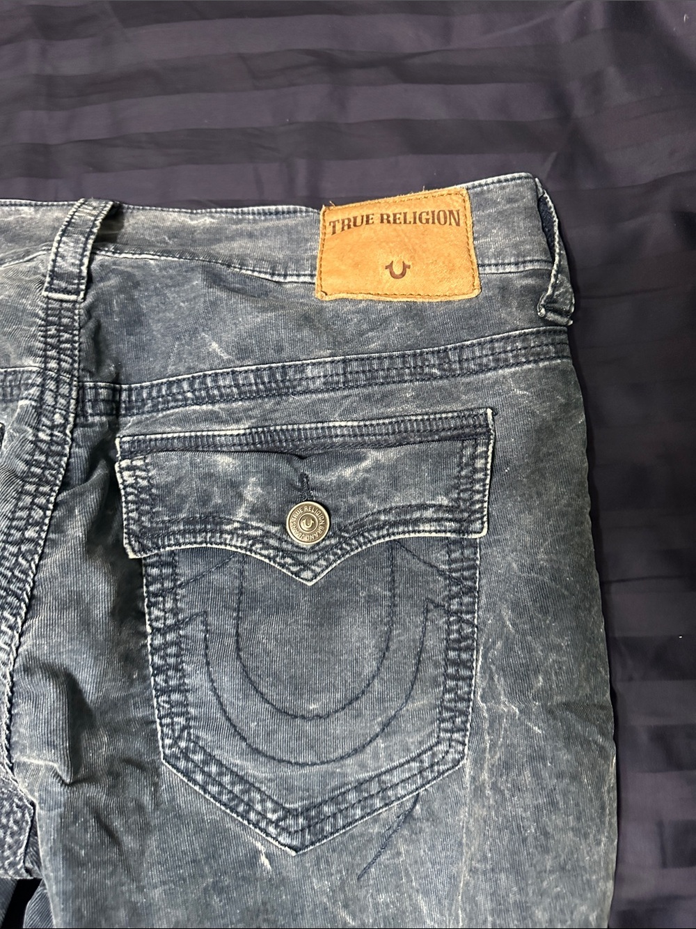 True religion Men's Washed Black Jeans - Classic Casual Fit - Picture 8 of 9